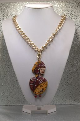 Collana con Pupo Siciliano Bordeaux