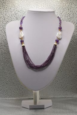 Collana in Ametista e Perle scaramazze