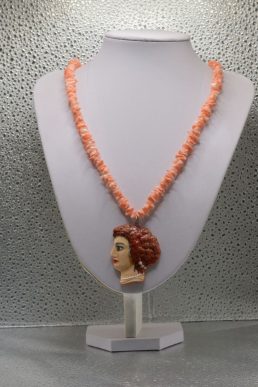 Collana in Corallo Rosa e Aretusa Rossa in Ceramica