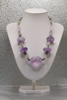 Collana in Ametista e Quarzo Rosa