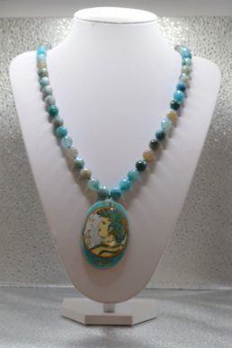 Collana con Medaglione Ovale Aretusa Verde