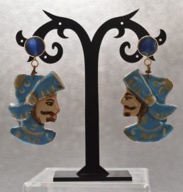 Orecchini in ceramica Pupo Celesti