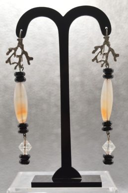 Orecchini in Corniola e Onice montati in Argento 925