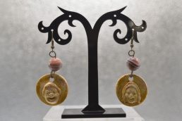 Orecchini in Ceramica Maschere Greche con Agata