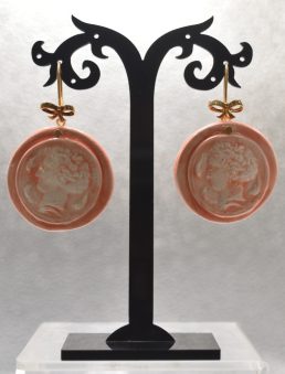 Orecchini in ceramica Aretusa Rosa montati in Argento bagno Oro