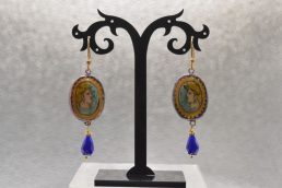 Orecchini in ceramica Ovali Aretusa Sfondo Blu