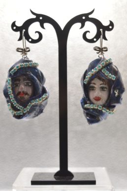 Orecchini in stoffa e ceramica I Mori Blu