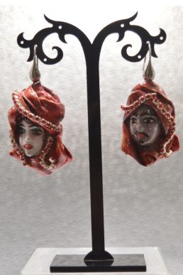Orecchini in stoffa e ceramica I Mori Rossi