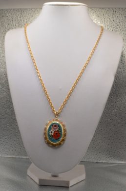 Collana con pendente ovale in Micromosaico
